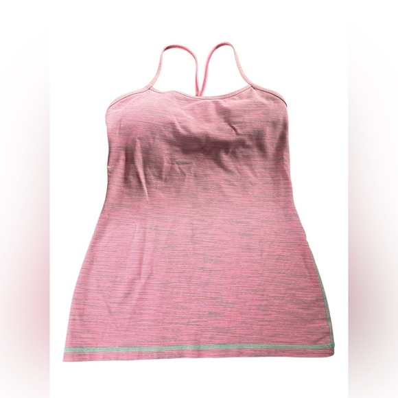 Lululemon tank, longer length, Pink with mint stitching, built in Bra, size 6? - Picture 3 of 8